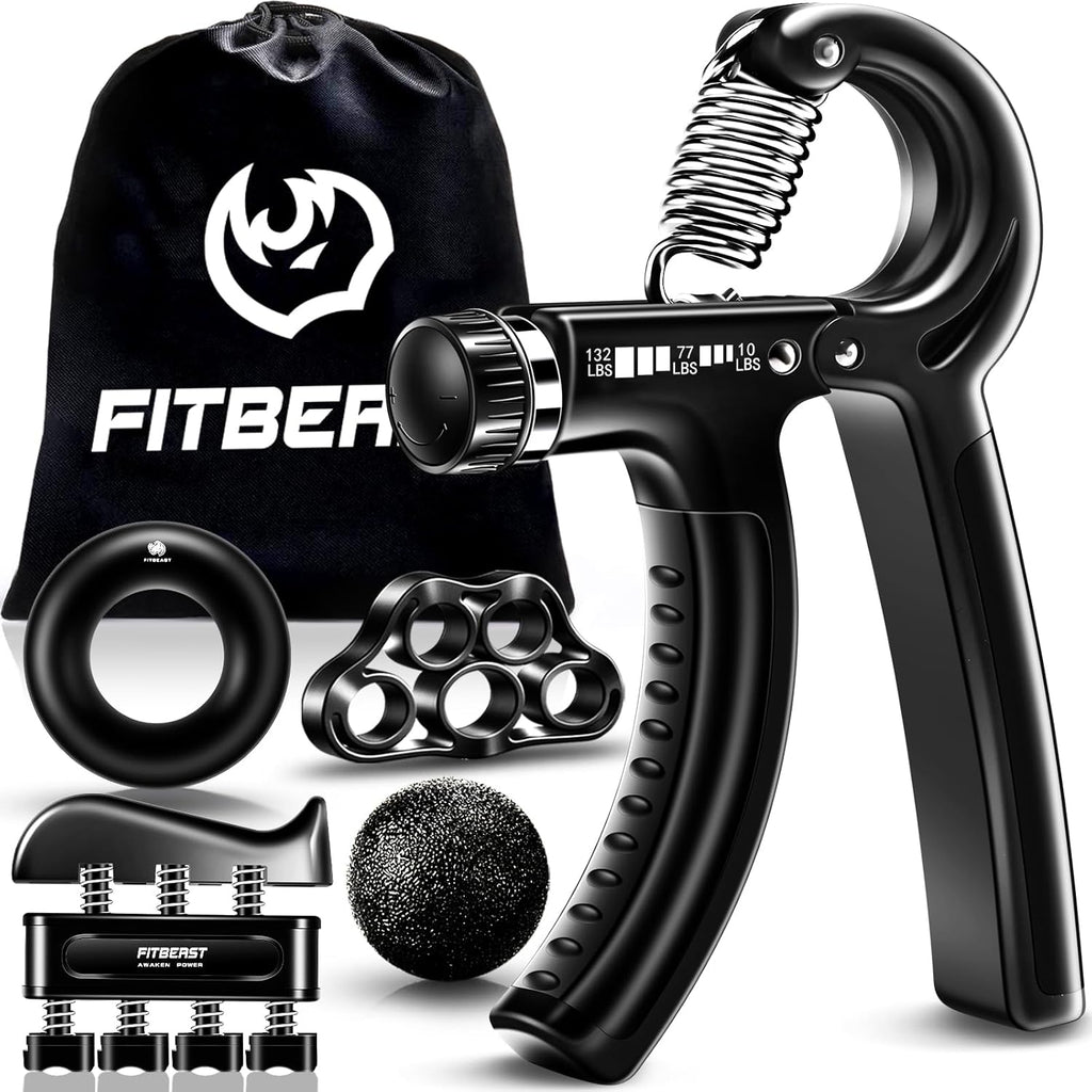 Kinetora Grip Strengthener Kit, 5 Piece Hand and Forearm Trainer