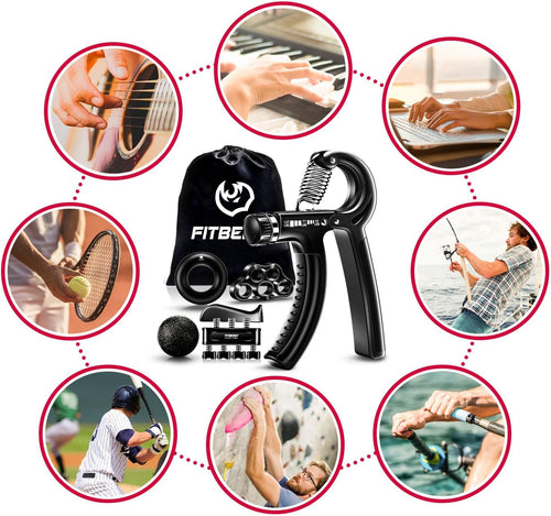 Kinetora Grip Strengthener Kit, 5 Piece Hand and Forearm Trainer